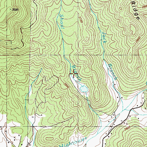 Topographic Map of Shoal Branch Watershed Number 11 Lake, GA