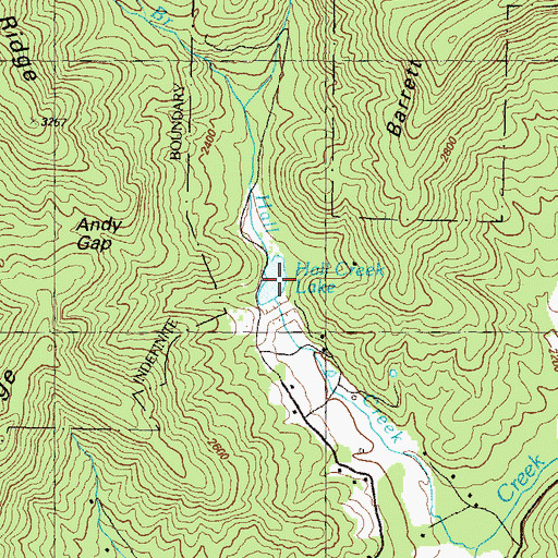 Topographic Map of Hall Creek Lake, GA