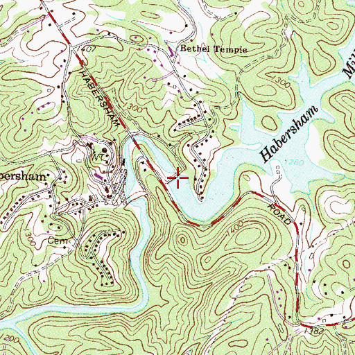 Topographic Map of Habersham Mills Lake Dam, GA