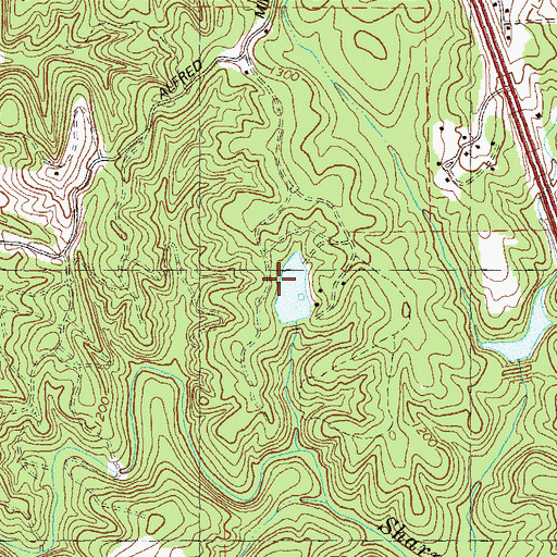 Topographic Map of Bill Teague Lake Dam, GA