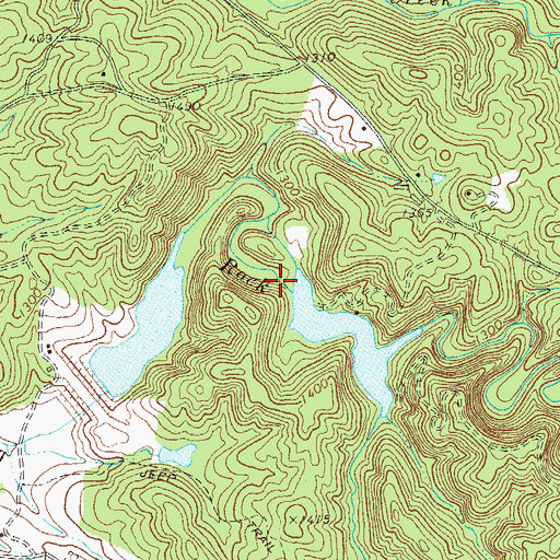 Topographic Map of Jones Lake Dam, GA