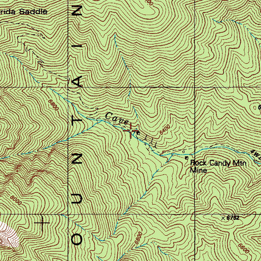 Topographic Map of Rock Candy Mountain Mine, AZ