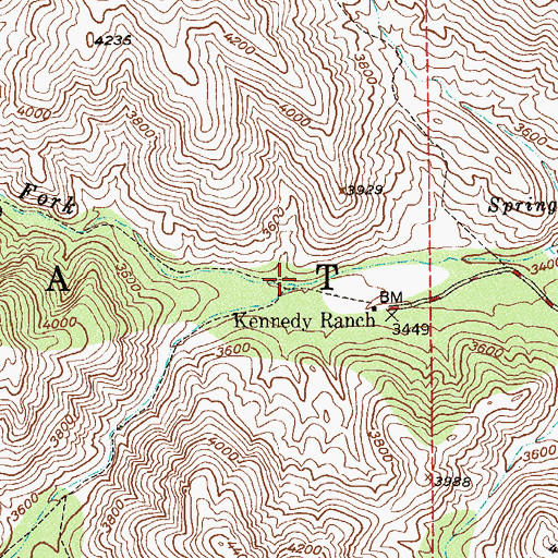 Topographic Map of Rock Creek, AZ