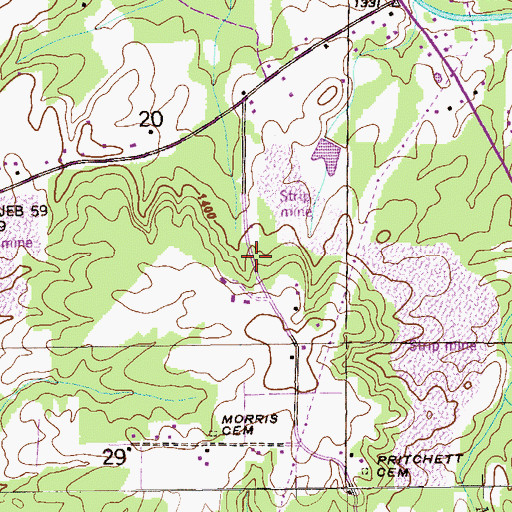 Topographic Map of Fort Mountain Lake, GA