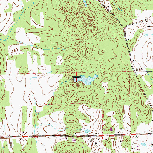 Topographic Map of Lents Lake Dam, GA
