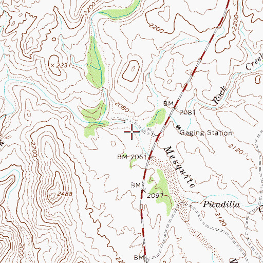 Topographic Map of Rock Creek, AZ