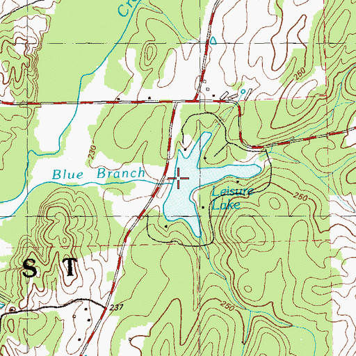 Topographic Map of Leisure Lake Dam, GA