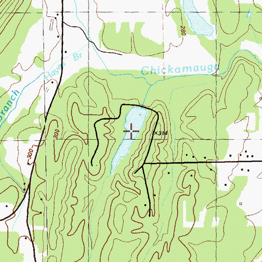 Topographic Map of Collins Lake, GA