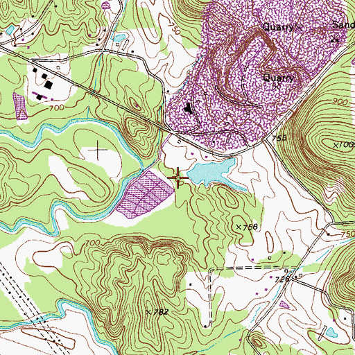 Topographic Map of Dalton Rock Products Lake, GA