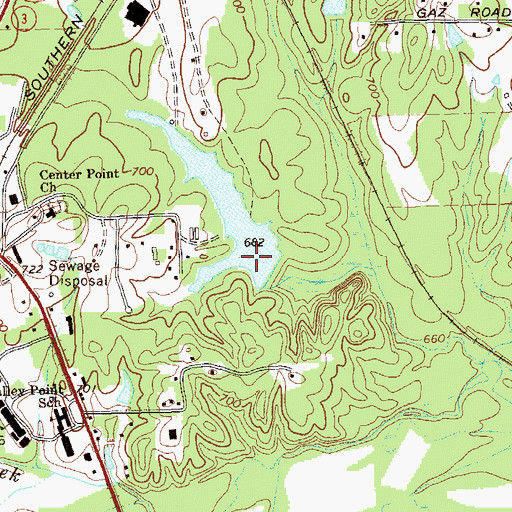 Topographic Map of Crown Mill Lake Dam, GA