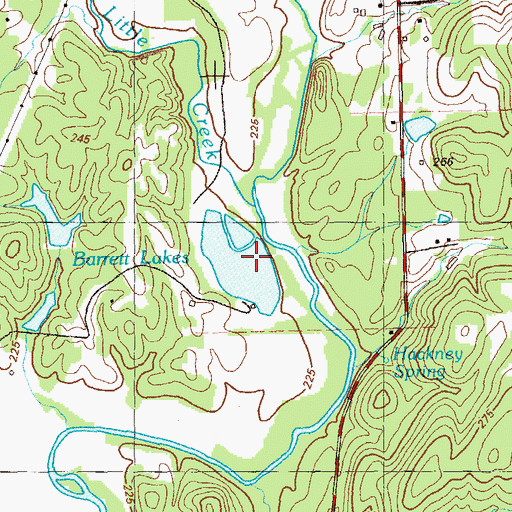 Topographic Map of Barrett Lake Dam, GA