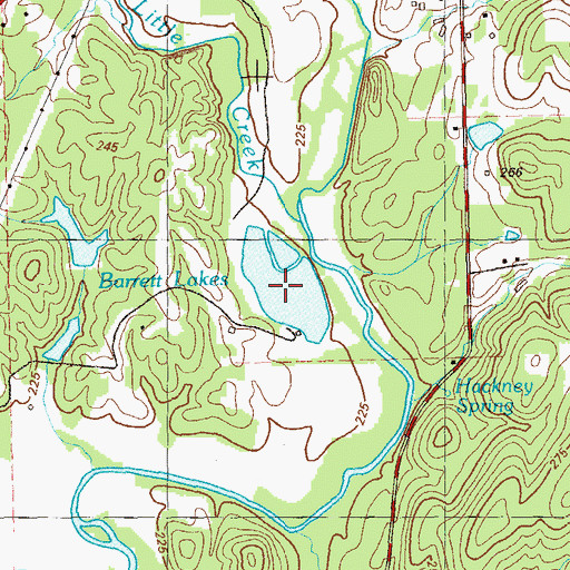 Topographic Map of Barrett Lake, GA