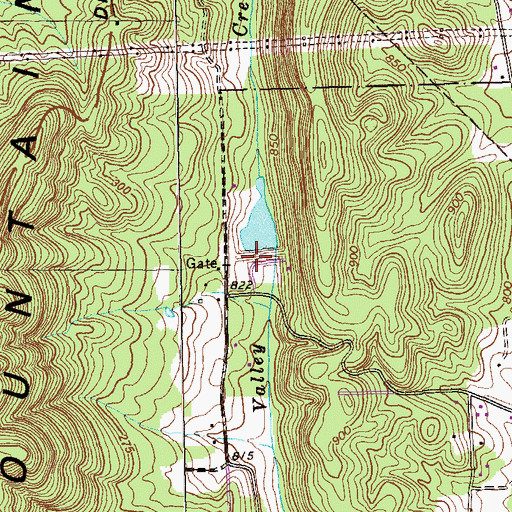 Topographic Map of Mill Creek Watershed Dam Number Two, GA