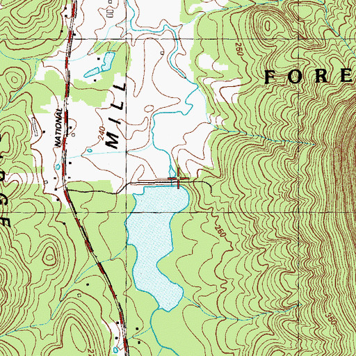 Topographic Map of Mill Creek Watershed Dam Number Seven, GA