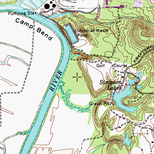 Topographic Map of Kraft Industrial Waste Pond Dam, GA