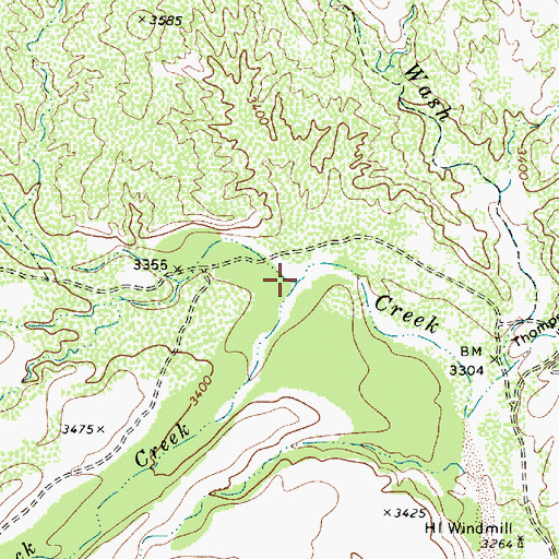 Topographic Map of Rock Creek, AZ