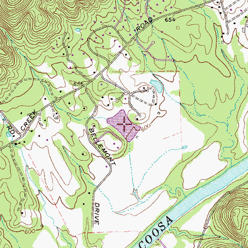 Topographic Map of Martens Lake, GA