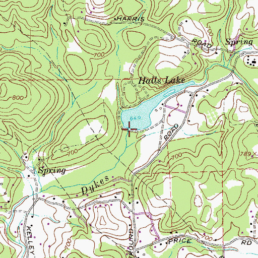 Topographic Map of Halls Lake Dam, GA