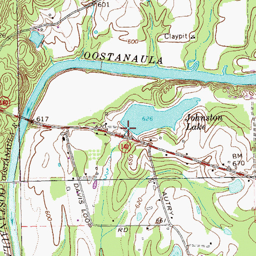 Topographic Map of Johnston Lake Dam, GA