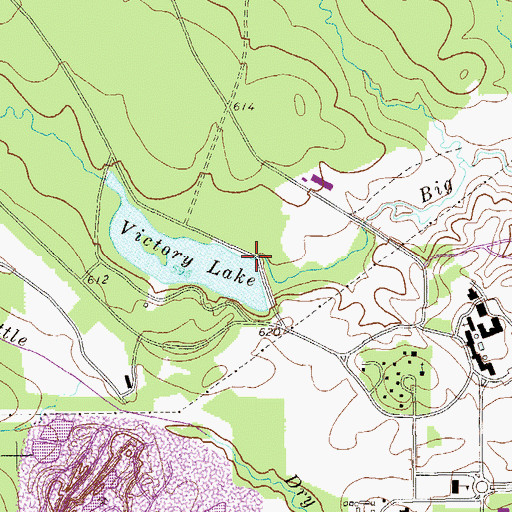 Topographic Map of Victory Lake Dam, GA