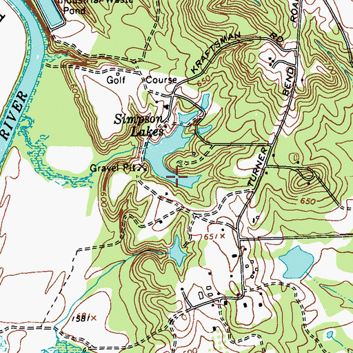 Topographic Map of Simpson Lake, GA