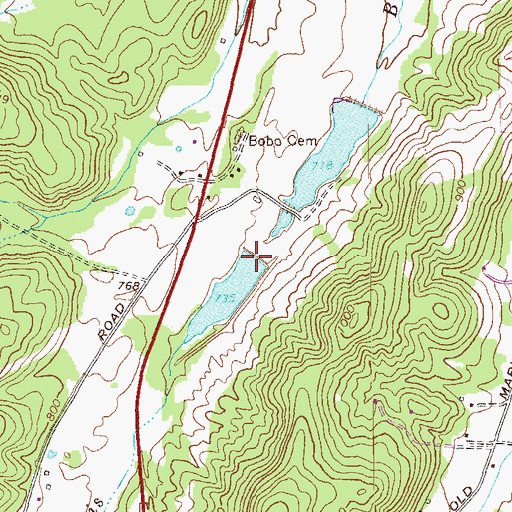 Topographic Map of Powers Lake Dam Number Two, GA