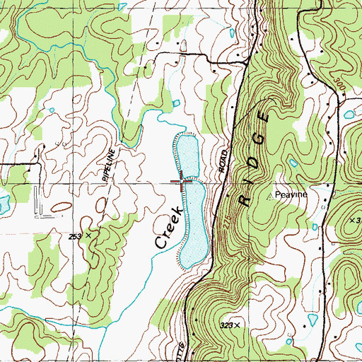 Topographic Map of Jackson Lake, GA