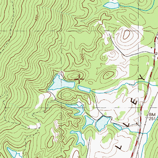 Topographic Map of Yates Lake Dam, GA