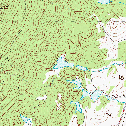 Topographic Map of Yates Lake, GA
