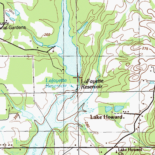 Topographic Map of Howard Lake Dam, GA