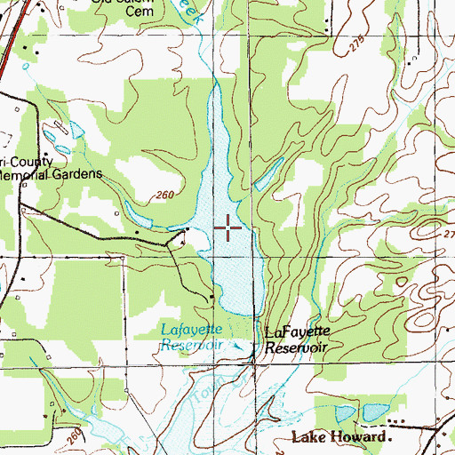 Topographic Map of Howard Lake, GA