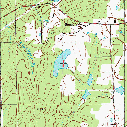 Topographic Map of Abney Lake Dam, GA
