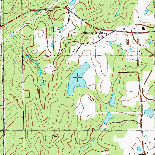 Topographic Map of Abney Lake, GA