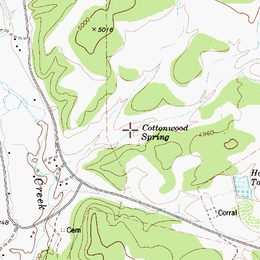 Topographic Map of Cottonwood Spring, AZ