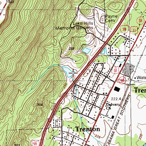 Topographic Map of Dyer Lake Dam, GA