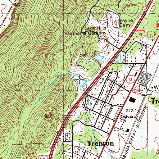 Topographic Map of Dyer Lake, GA