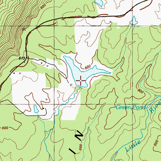 Topographic Map of Carver Lake Dam, GA