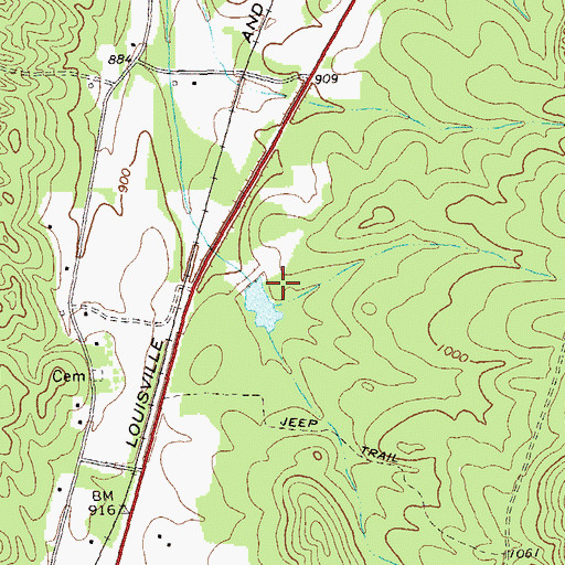 Topographic Map of Pine Log Tributary Structure Number 66 Dam, GA