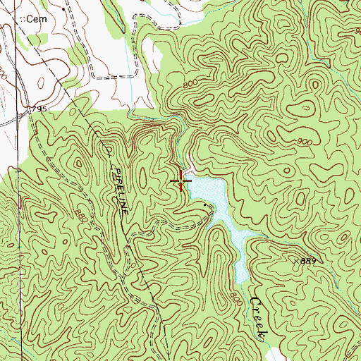 Topographic Map of Racoon Creek Structure Number Seven Dam, GA