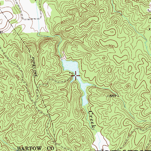 Topographic Map of Browns Lake, GA