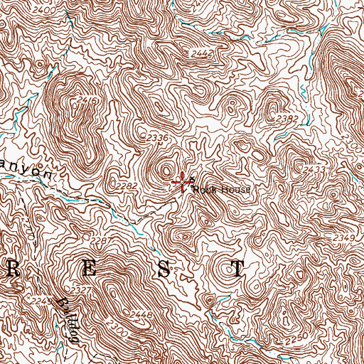 Topographic Map of Rock House, AZ