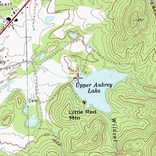 Topographic Map of Upper Aubrey Lake Dam, GA
