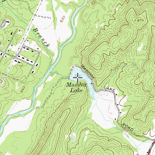 Topographic Map of Maddox Lake Dam, GA