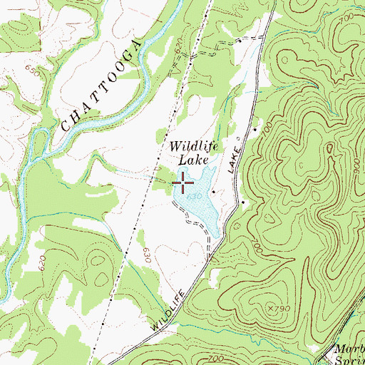 Topographic Map of Wildlife Lake Dam, GA