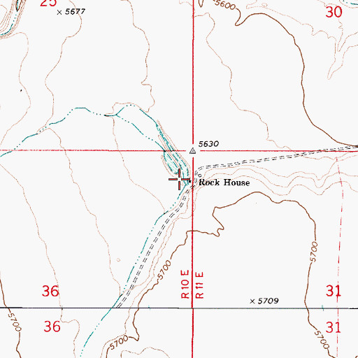 Topographic Map of Rock House, AZ