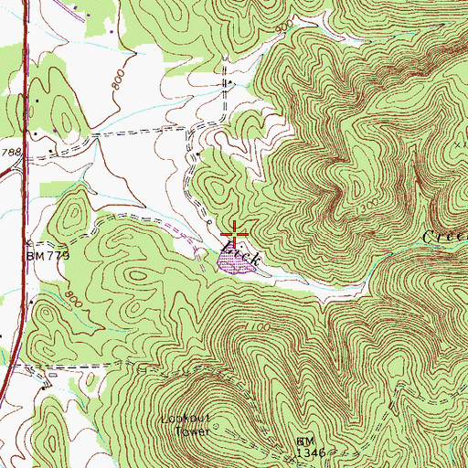 Topographic Map of Sallacoa Creek Watershed Dam Number 77, GA