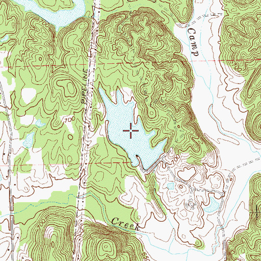 Topographic Map of Lee Lake, GA