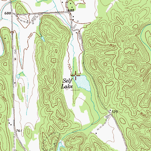 Topographic Map of Self Lake Dam, GA