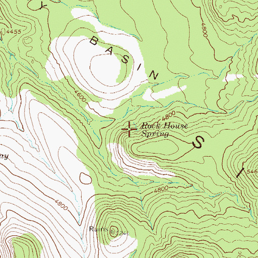 Topographic Map of Rock House Spring, AZ
