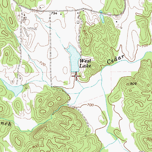 Topographic Map of Jarrett Lake Dam, GA